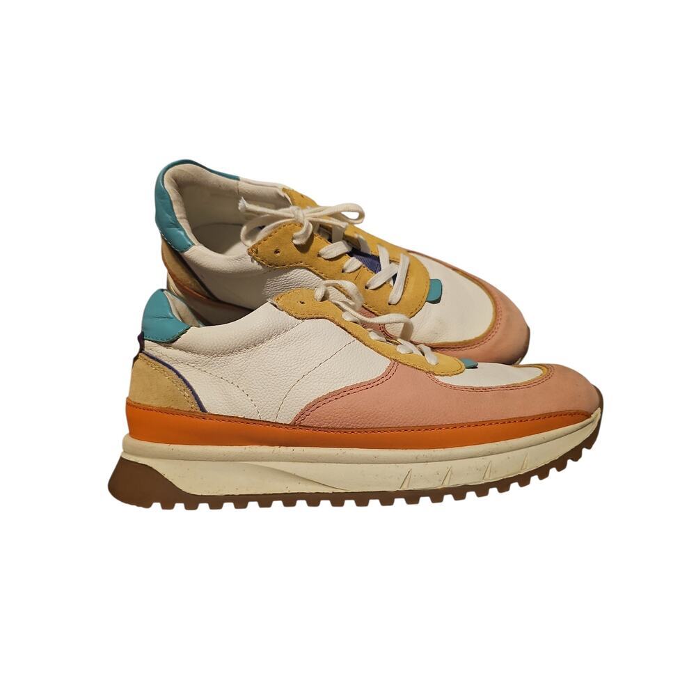 Madewell sz 7.5 Kickoff Trainer Sneakers in Colorblock Leather SH238 - Picture 3 of 7